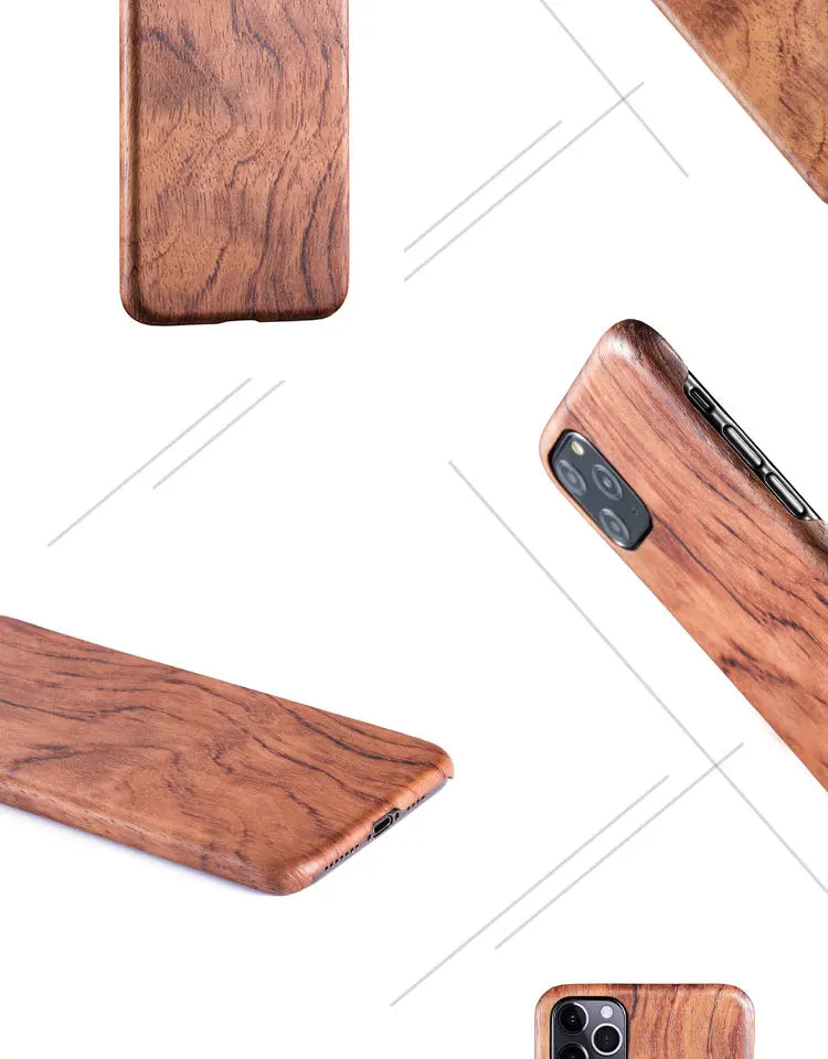 For iPhone 17 16 15 14 13 12 Pro Max 11 Pro Mini walnut Enony Rosewood MAHOGANY Real Wooden Vintage Back Hard Slim Case Cover