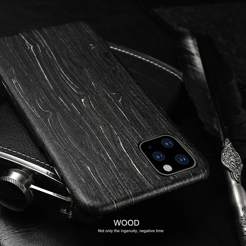 For iPhone 17 16 15 14 13 12 Pro Max 11 Pro Mini walnut Enony Rosewood MAHOGANY Real Wooden Vintage Back Hard Slim Case Cover