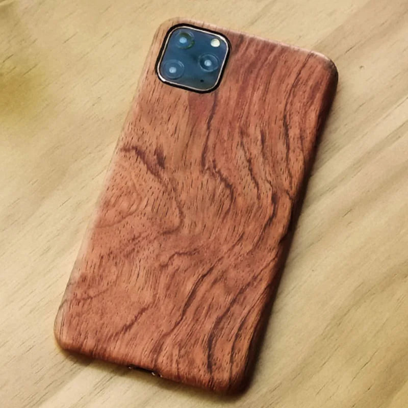 For iPhone 17 16 15 14 13 12 Pro Max 11 Pro Mini walnut Enony Rosewood MAHOGANY Real Wooden Vintage Back Hard Slim Case Cover