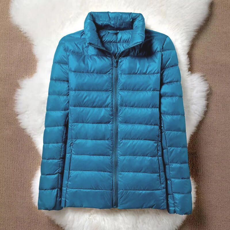 Hoody Duck Down Jacket Women Fashion Puffer Coat Autumn Zipper Ultra Light Warm Coat Female Out Portable Down Jacket Winter