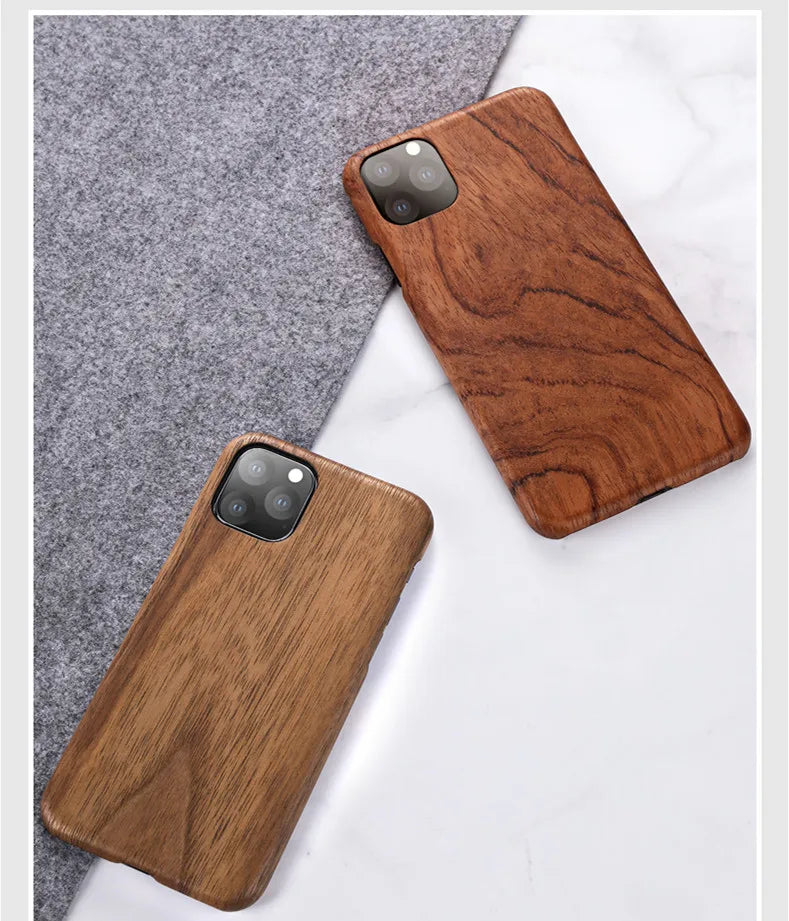 For iPhone 17 16 15 14 13 12 Pro Max 11 Pro Mini walnut Enony Rosewood MAHOGANY Real Wooden Vintage Back Hard Slim Case Cover