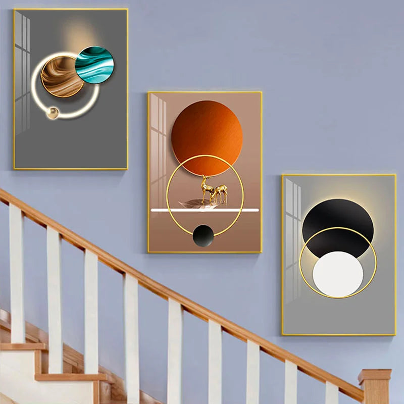Luxury Set Gold Canvas Poster Modern Wall Art Abstract Still Life Crystal Porcelain Painting for Living Room Home Decor